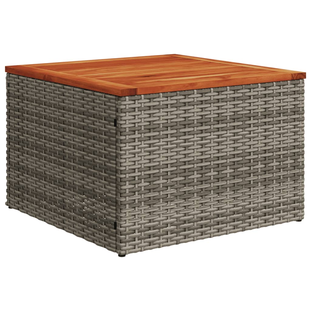 vidaXL 7-tlg. Garten-Sofagarnitur mit Kissen Grau Poly Rattan