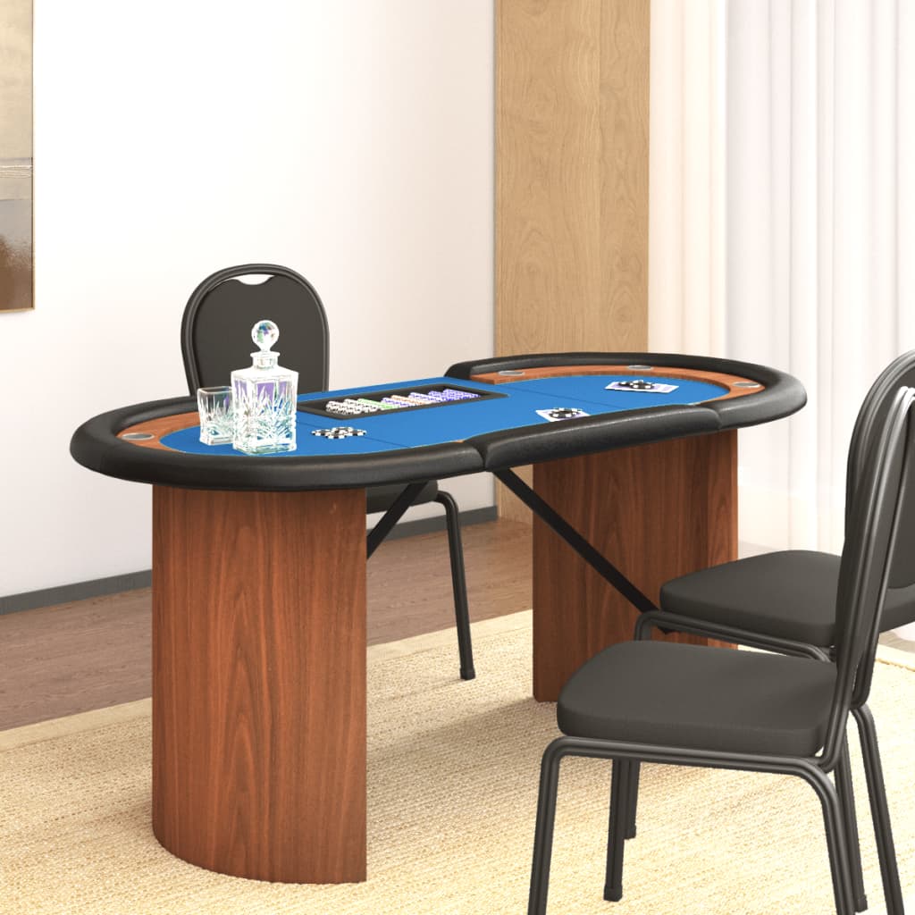 Pokertisch 10 Spieler LED-Leuchten Wasserdichtes Tuch Getränkehalter  Benutzerdefiniertes personalisiertes Logo - .de