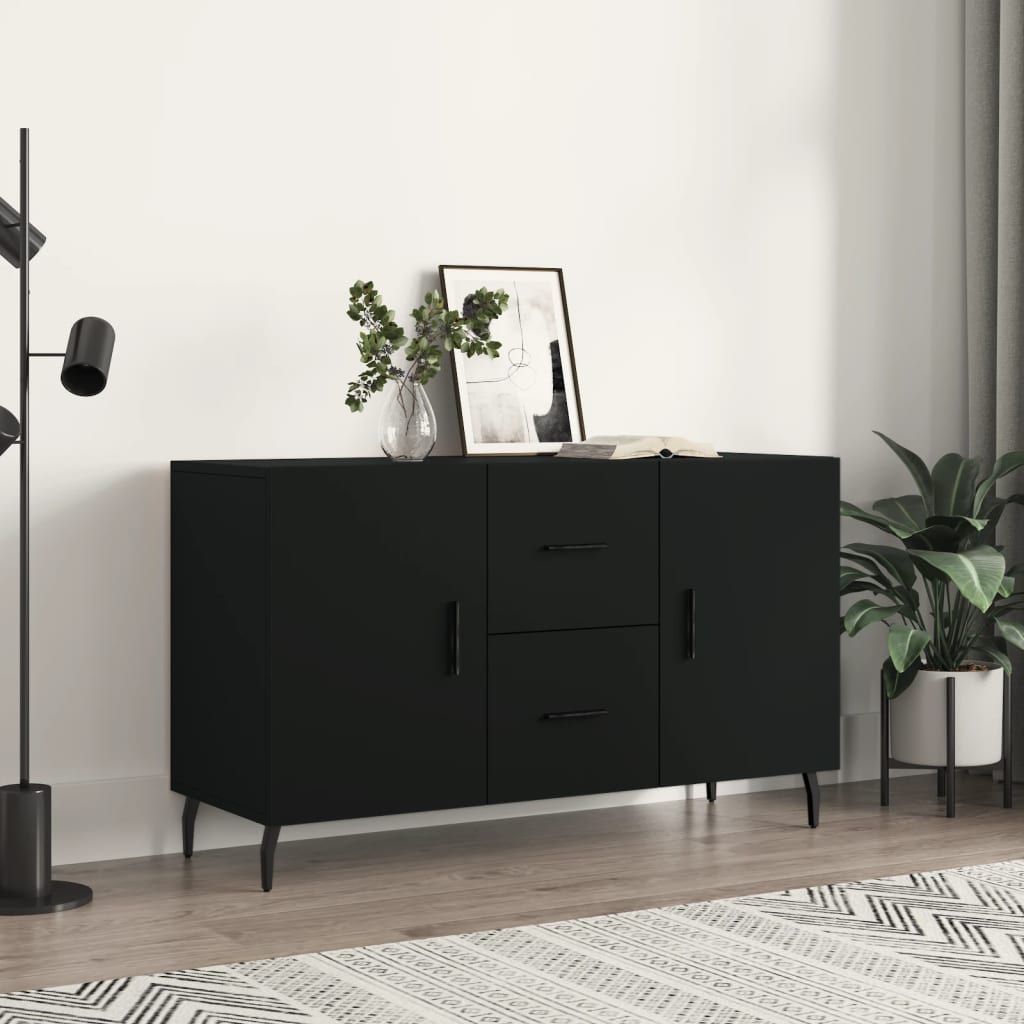 vidaXL Sideboard Schwarz 100x36x60 cm Holzwerkstoff