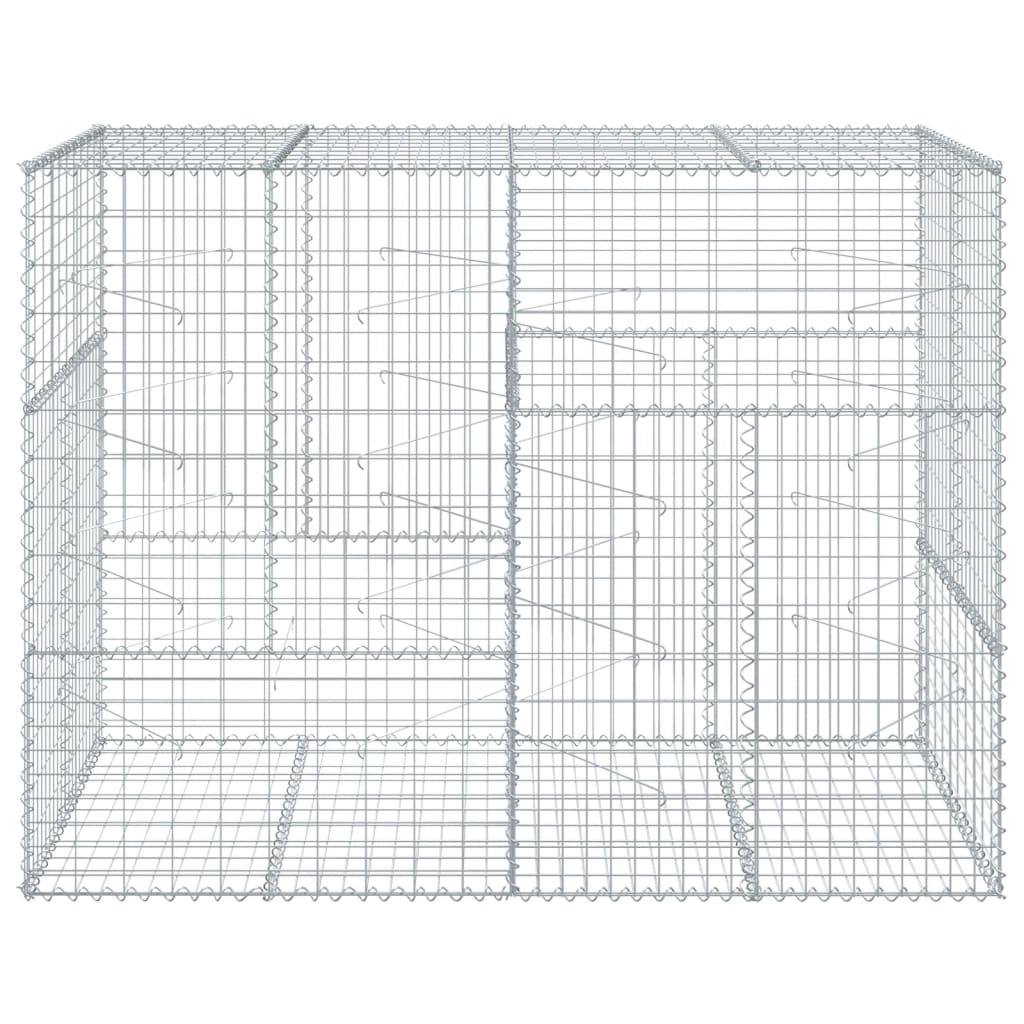 vidaXL Gabione mit Deckel 200x100x150 cm Verzinktes Eisen