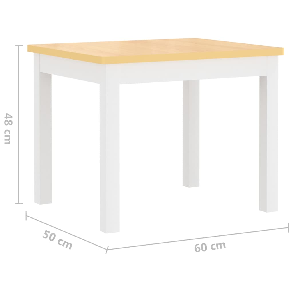 vidaXL 4-tlg. Kinder-Sitzgruppe Weiß und Beige MDF