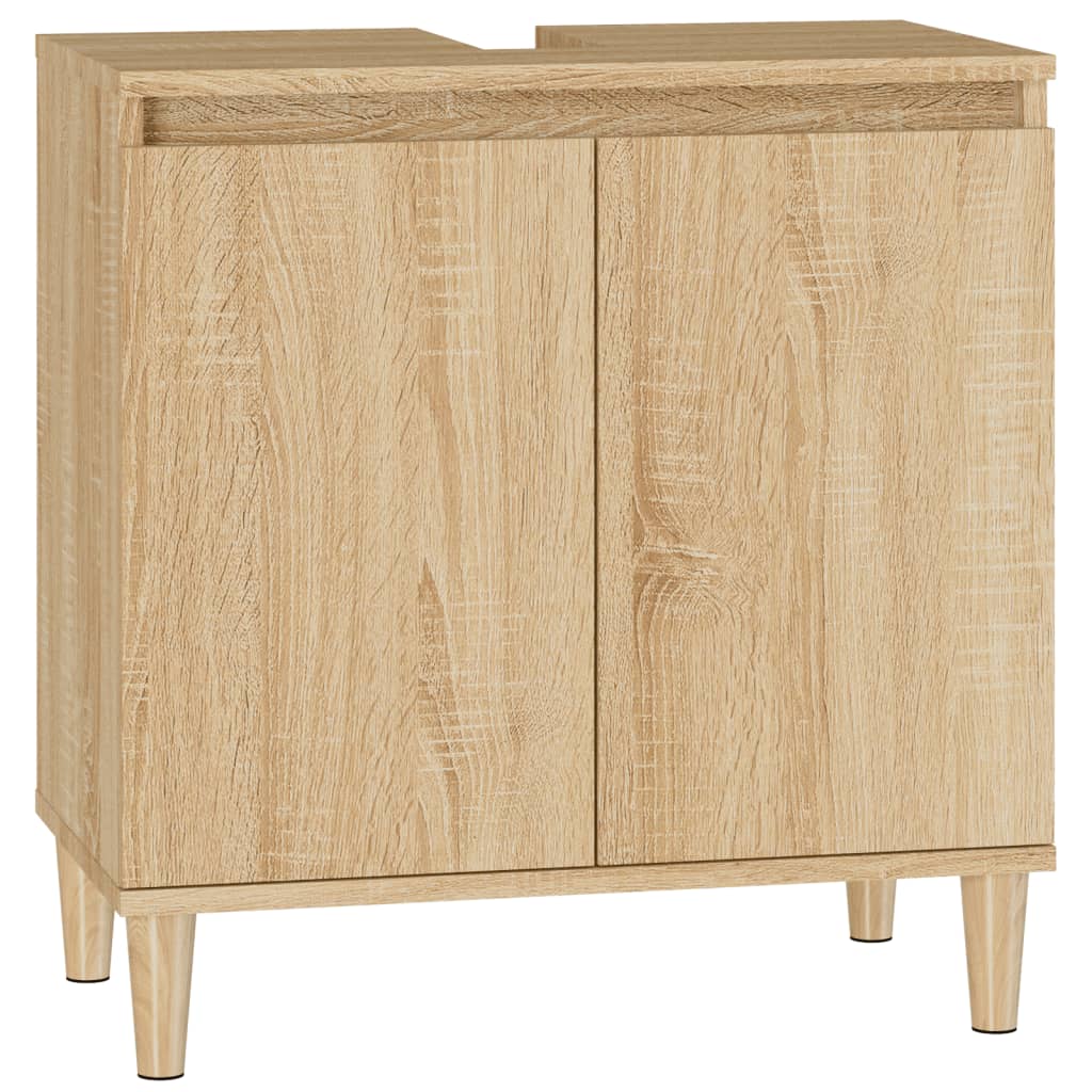 vidaXL Waschbeckenunterschrank Sonoma-Eiche 58x33x60 cm Holzwerkstoff