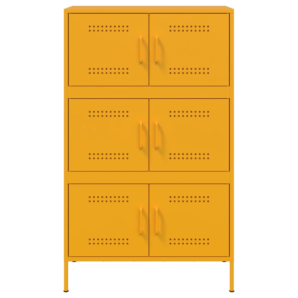 vidaXL Highboard Senfgelb 68x39x113 cm Stahl