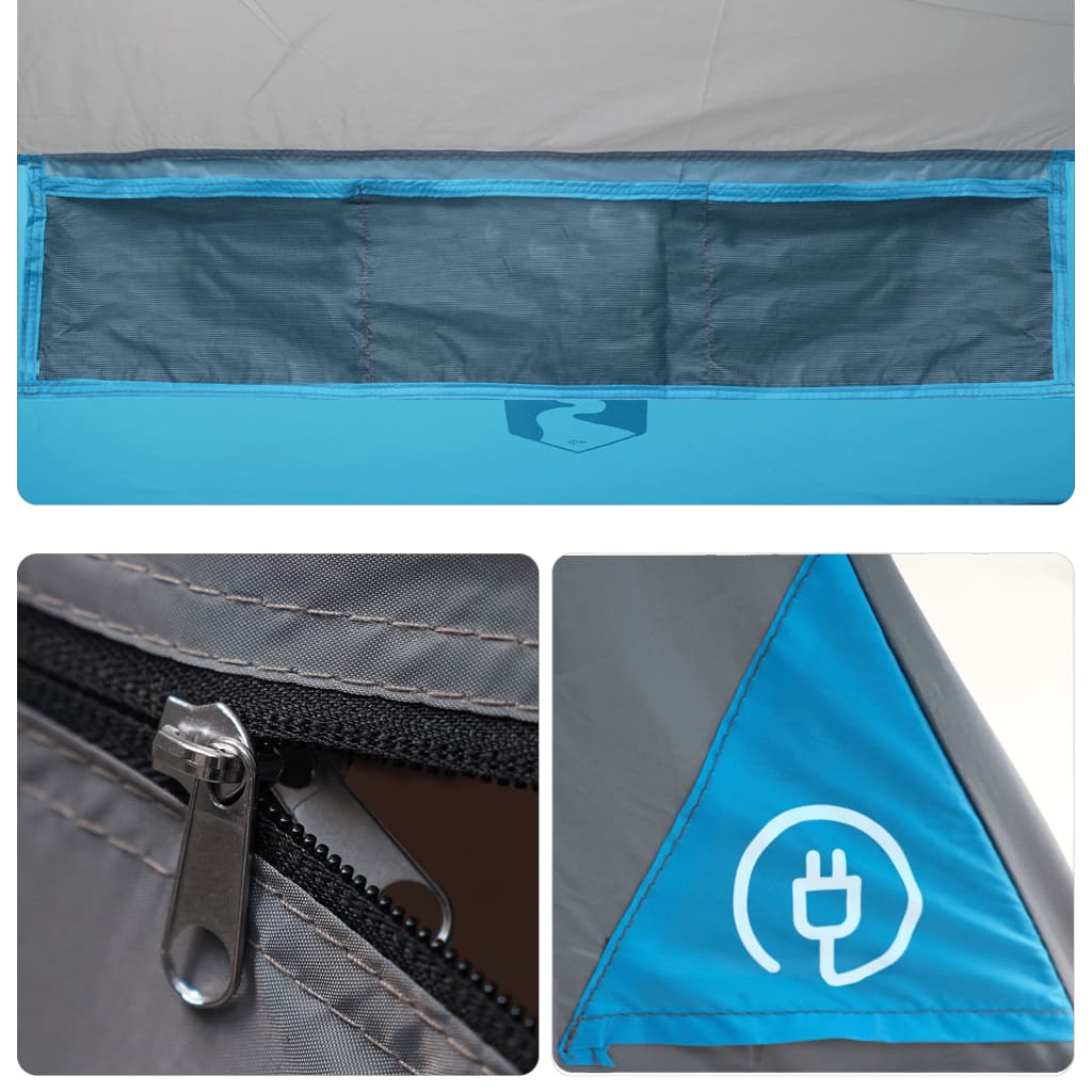 vidaXL Tipi-Campingzelt 7 Personen Blau Wasserdicht