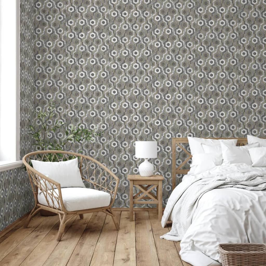 DUTCH WALLCOVERINGS Tapete Galactic Silbern und Braun