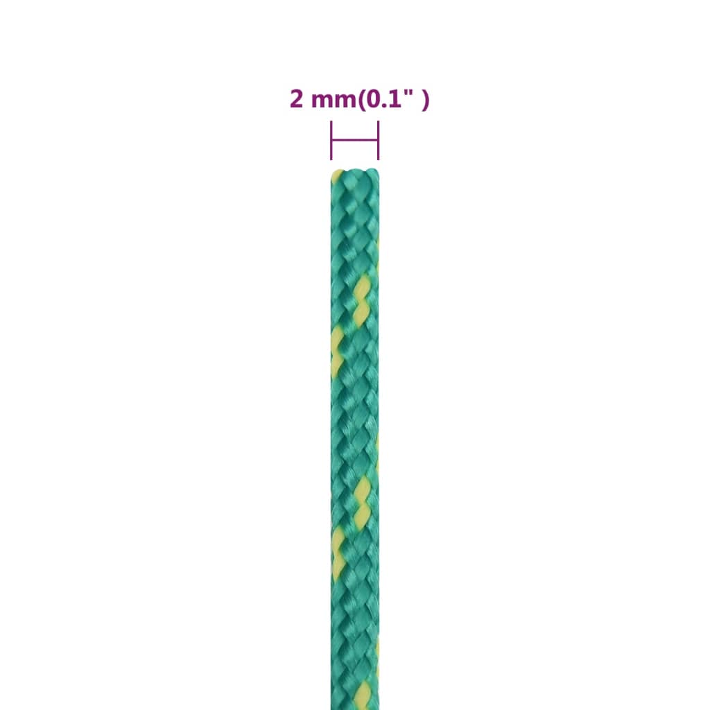 vidaXL Bootsseil Grün 2 mm 25 m Polypropylen