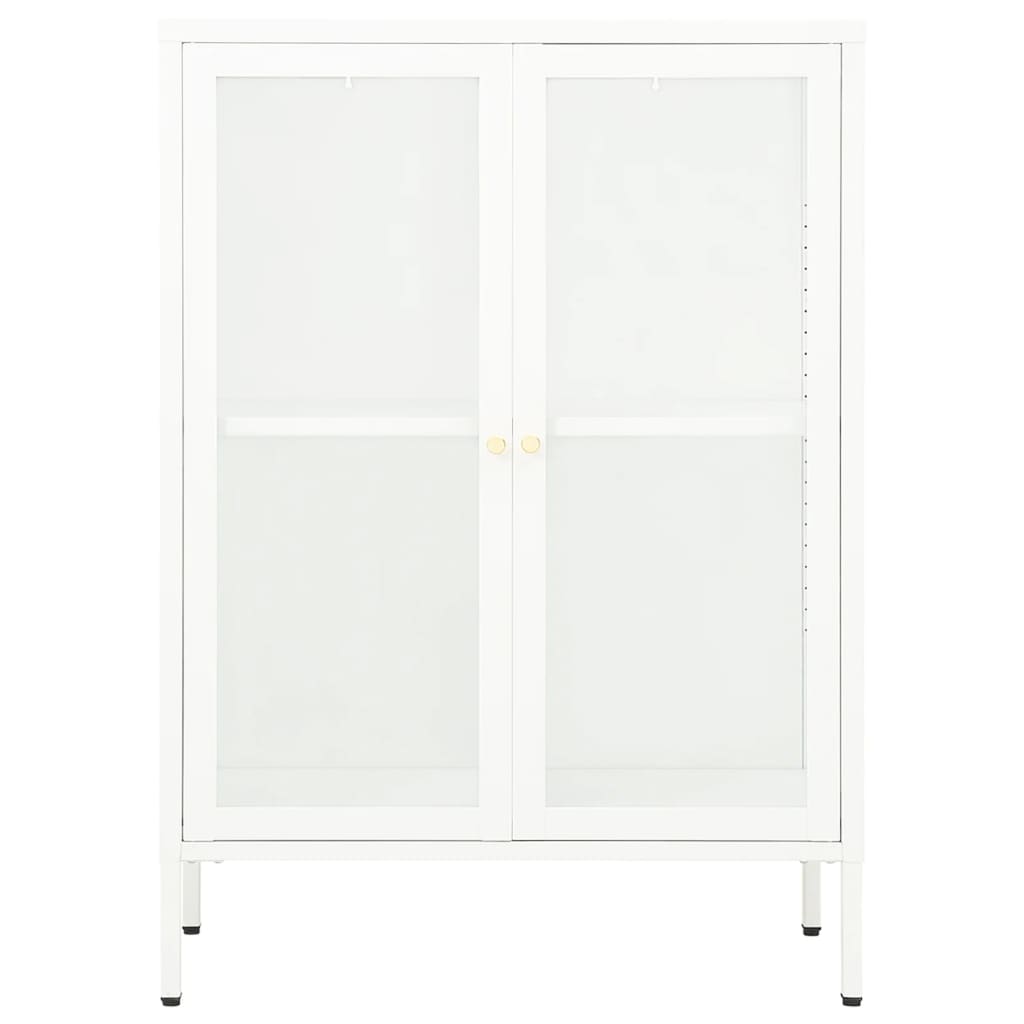 vidaXL Sideboard Weiß 75x35x105 cm Stahl und Glas