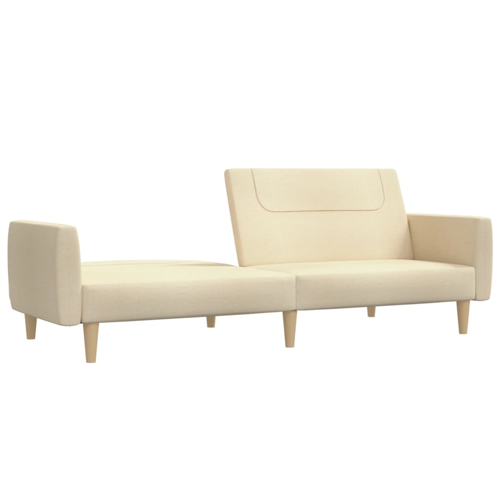 vidaXL Schlafsofa 2-Sitzer Creme Stoff