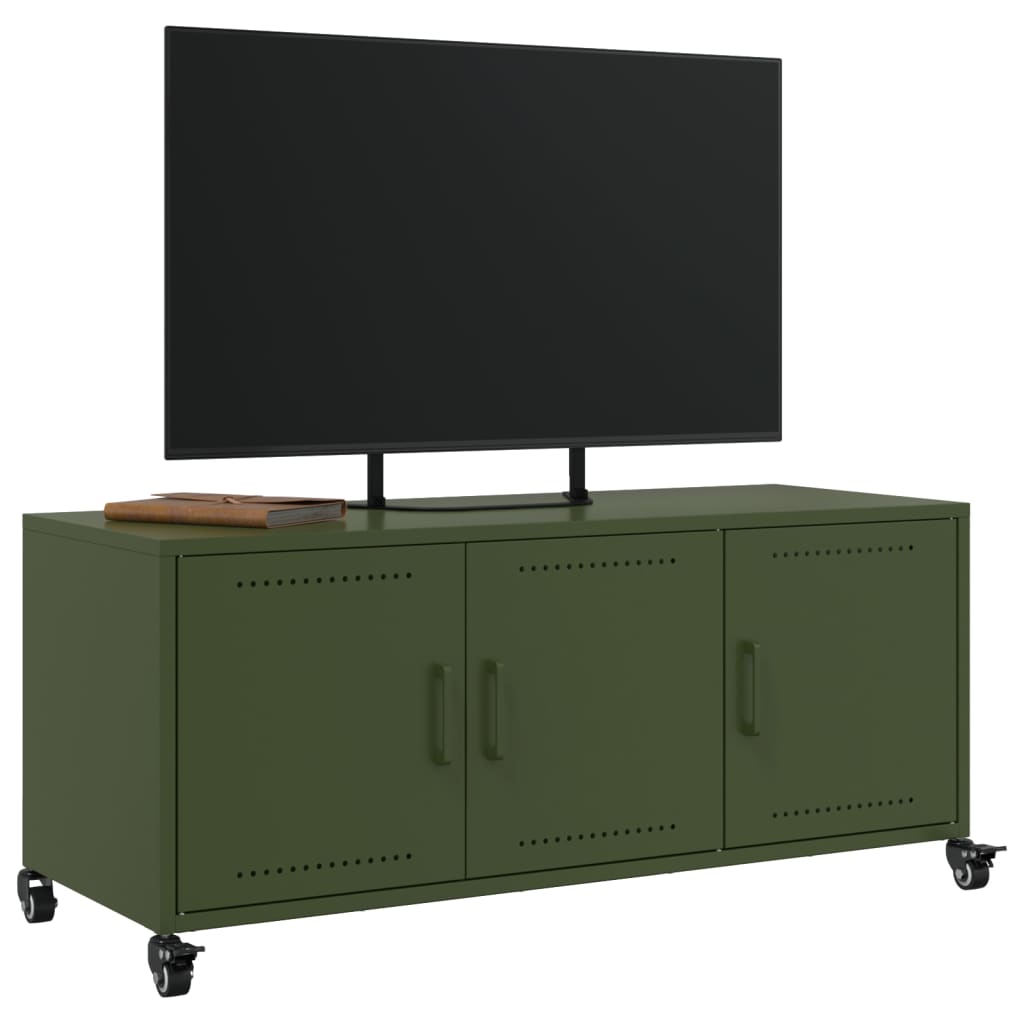 vidaXL TV-Schrank Olivgrün 100,5x39x43,5 cm Stahl