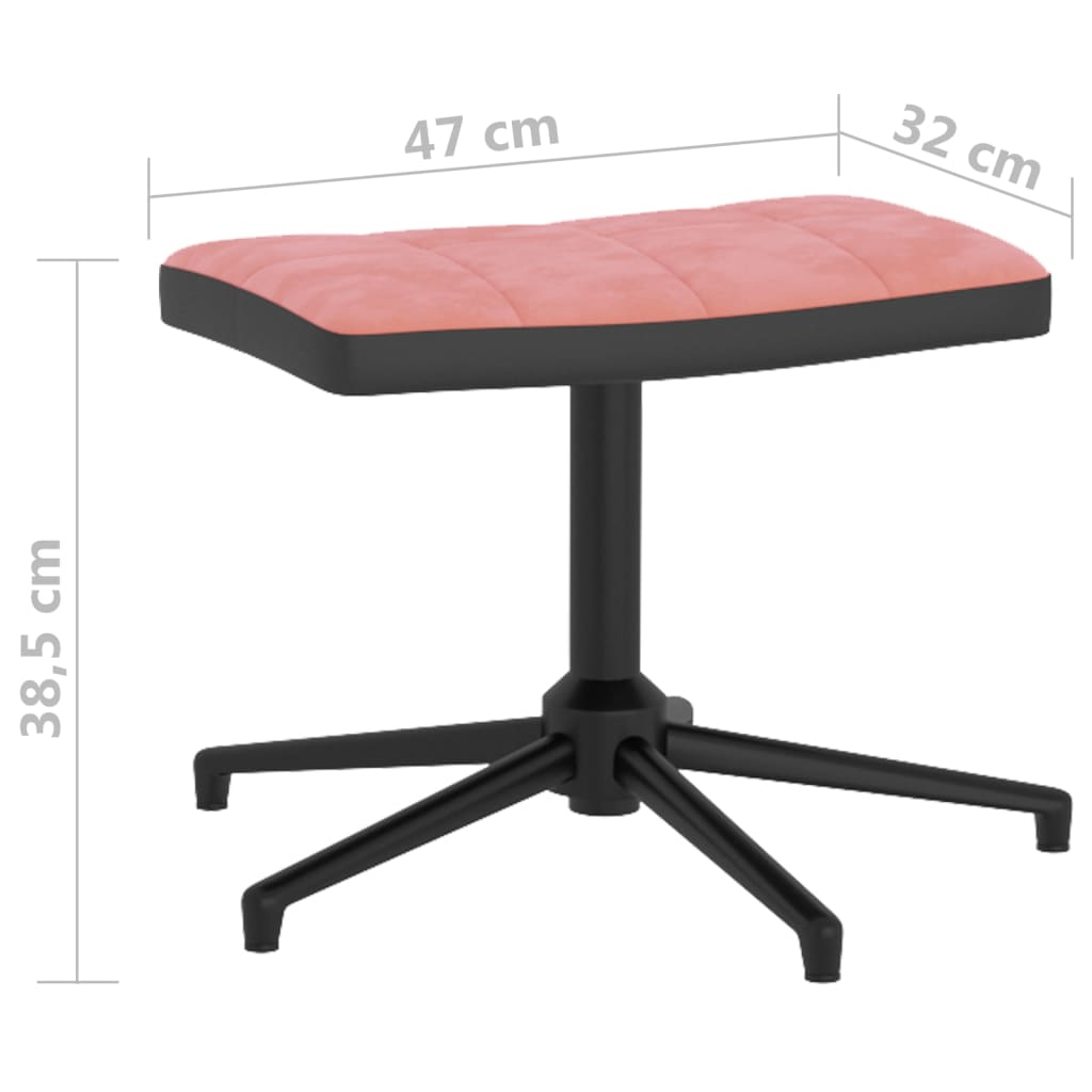 vidaXL Relaxsessel mit Hocker Rosa Samt und PVC