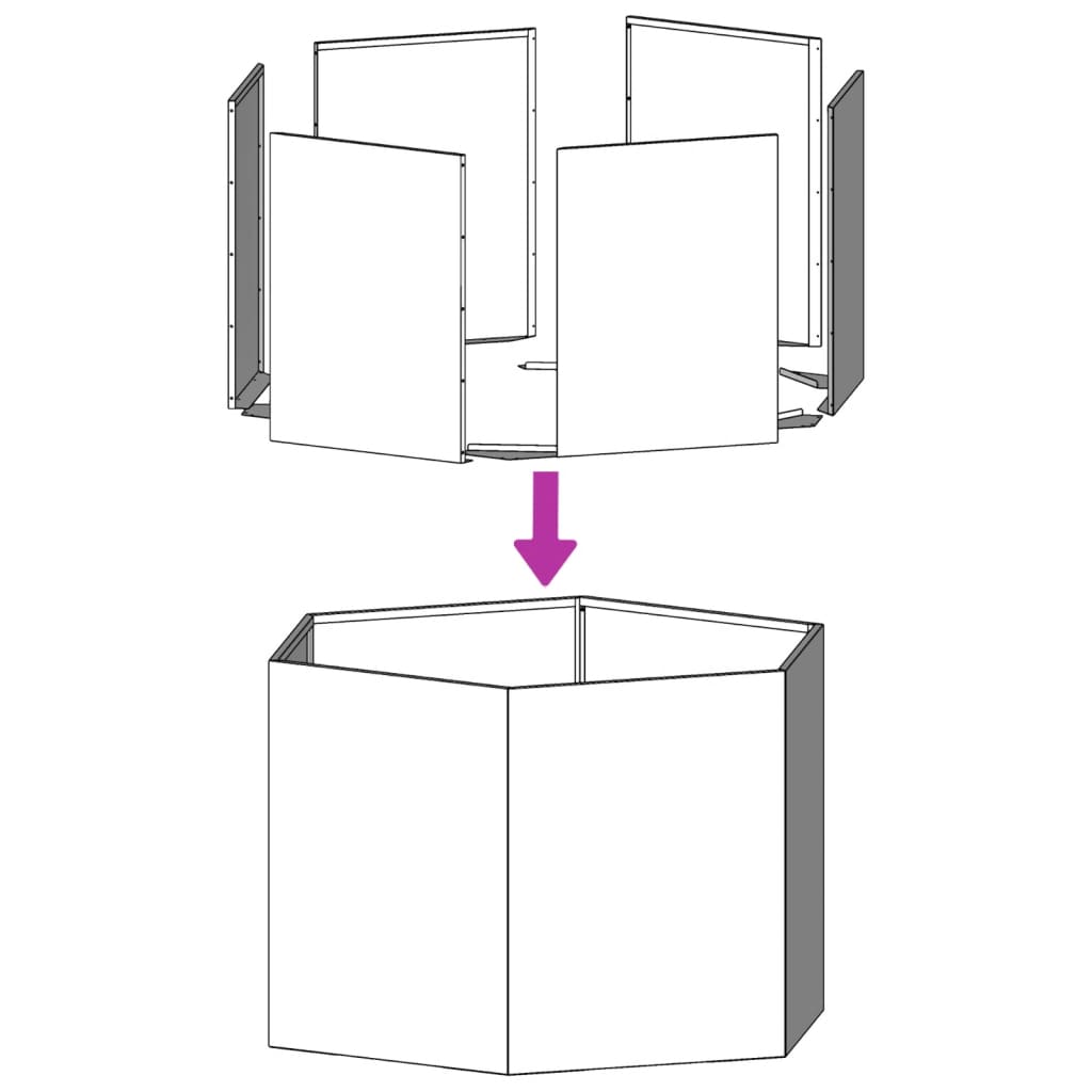 vidaXL Pflanzkübel Anthrazit Sechseckig 46x40x45 Stahl