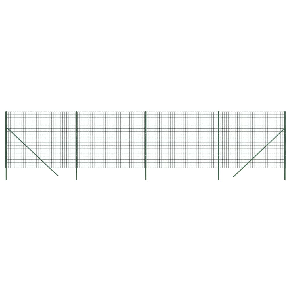 vidaXL Maschendrahtzaun Grün 2x10 m Verzinkter Stahl