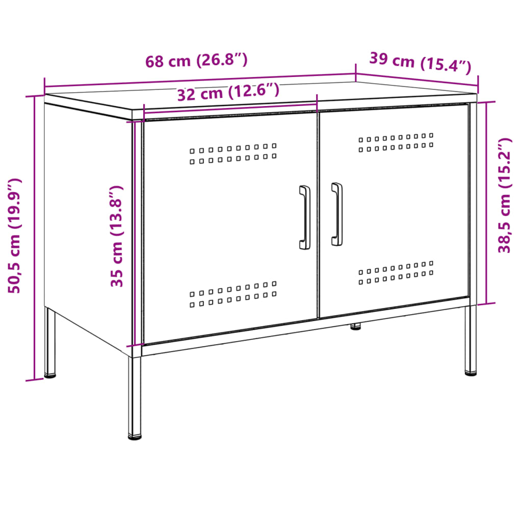 vidaXL TV-Schrank Olivgrün 68x39x50,5 cm Stahl