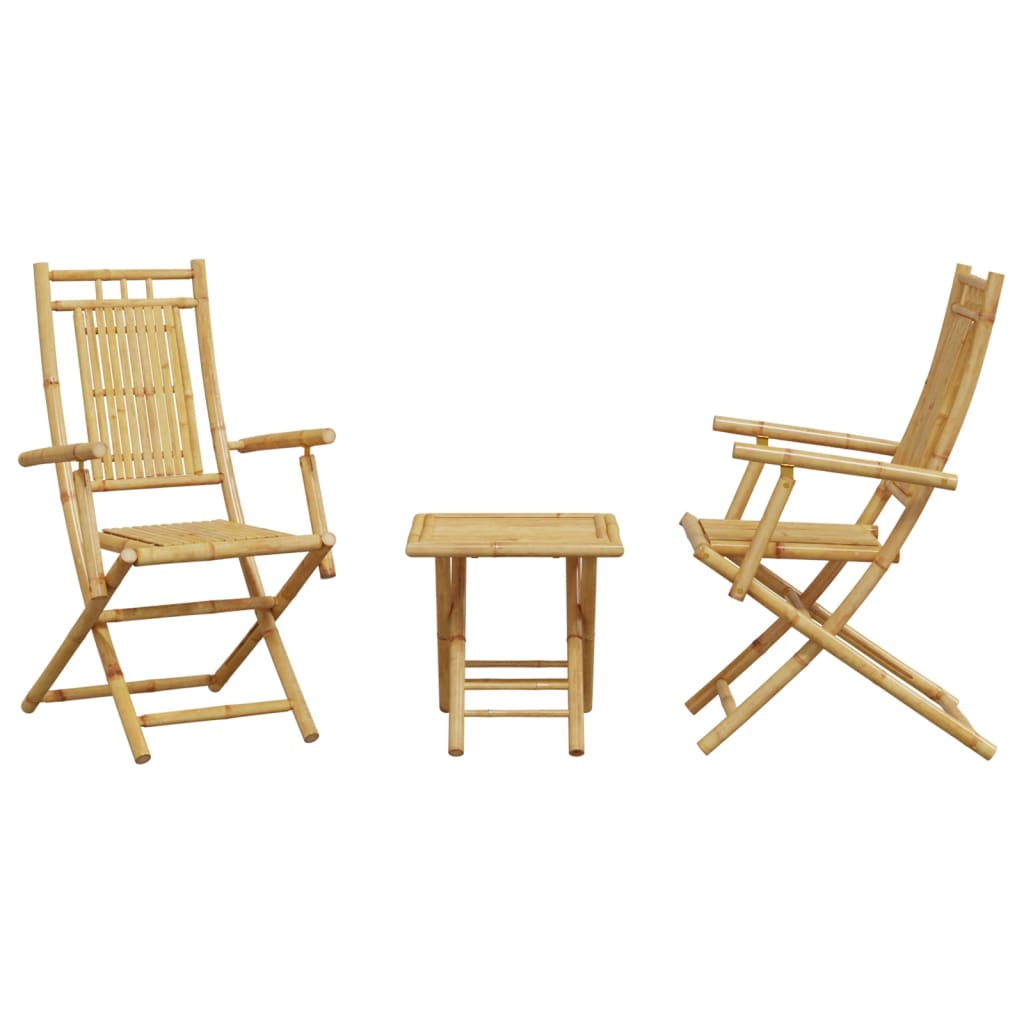 vidaXL 3-tlg. Bistro-Set Bambus