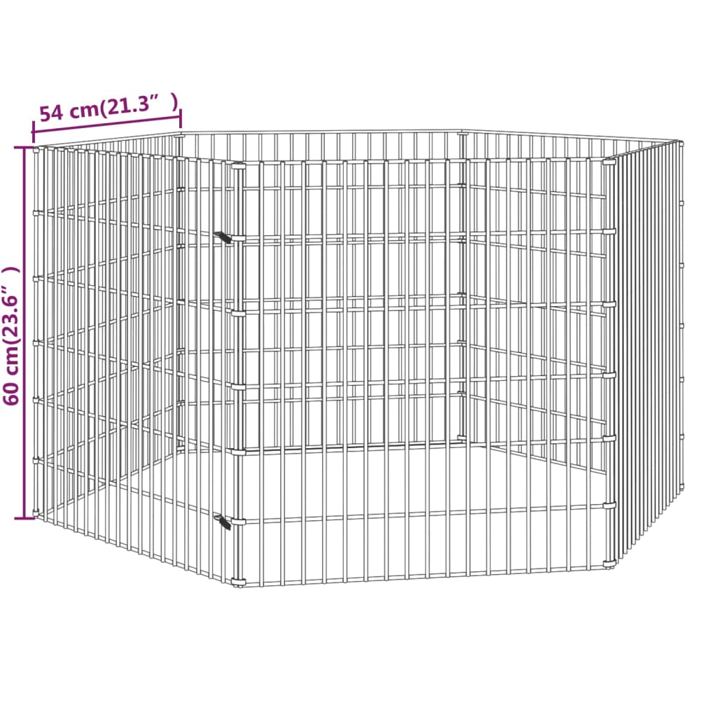 vidaXL Freilaufgehege 6-teilig 54x60 cm Verzinktes Eisen