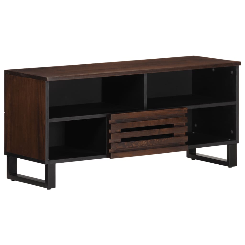 vidaXL TV-Schrank Braun 100x34x46 cm Massivholz Mango