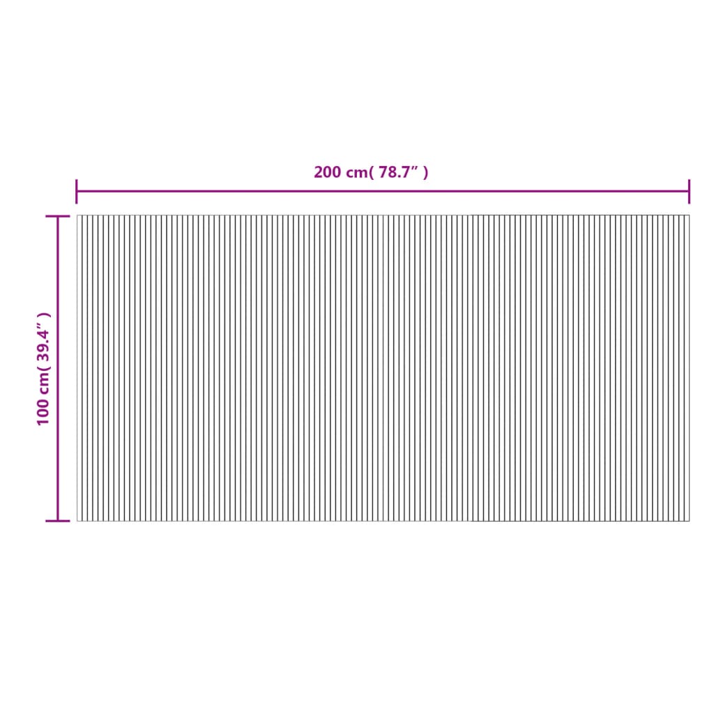 vidaXL Teppich Rechteckig Braun 100x200 cm Bambus