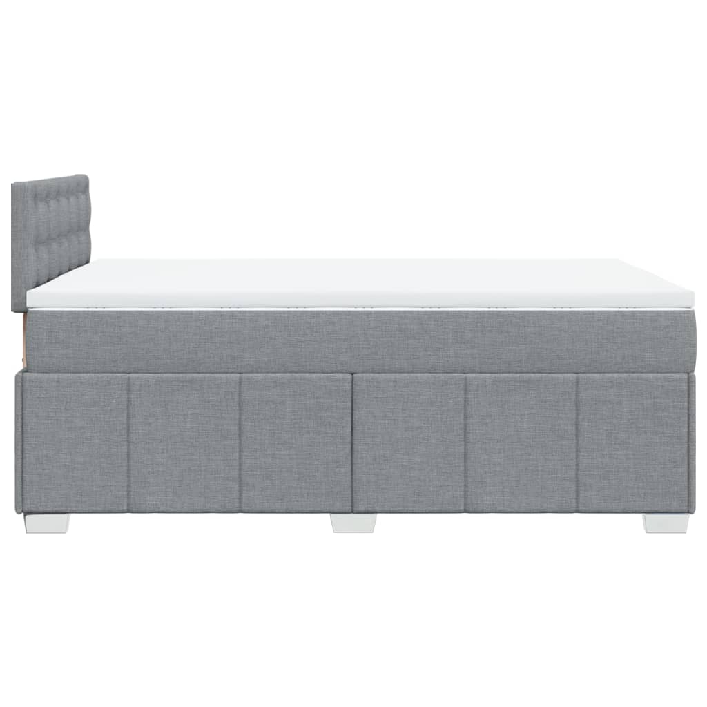 vidaXL Boxspringbett mit Matratze Hellgrau 120x200 cm Stoff