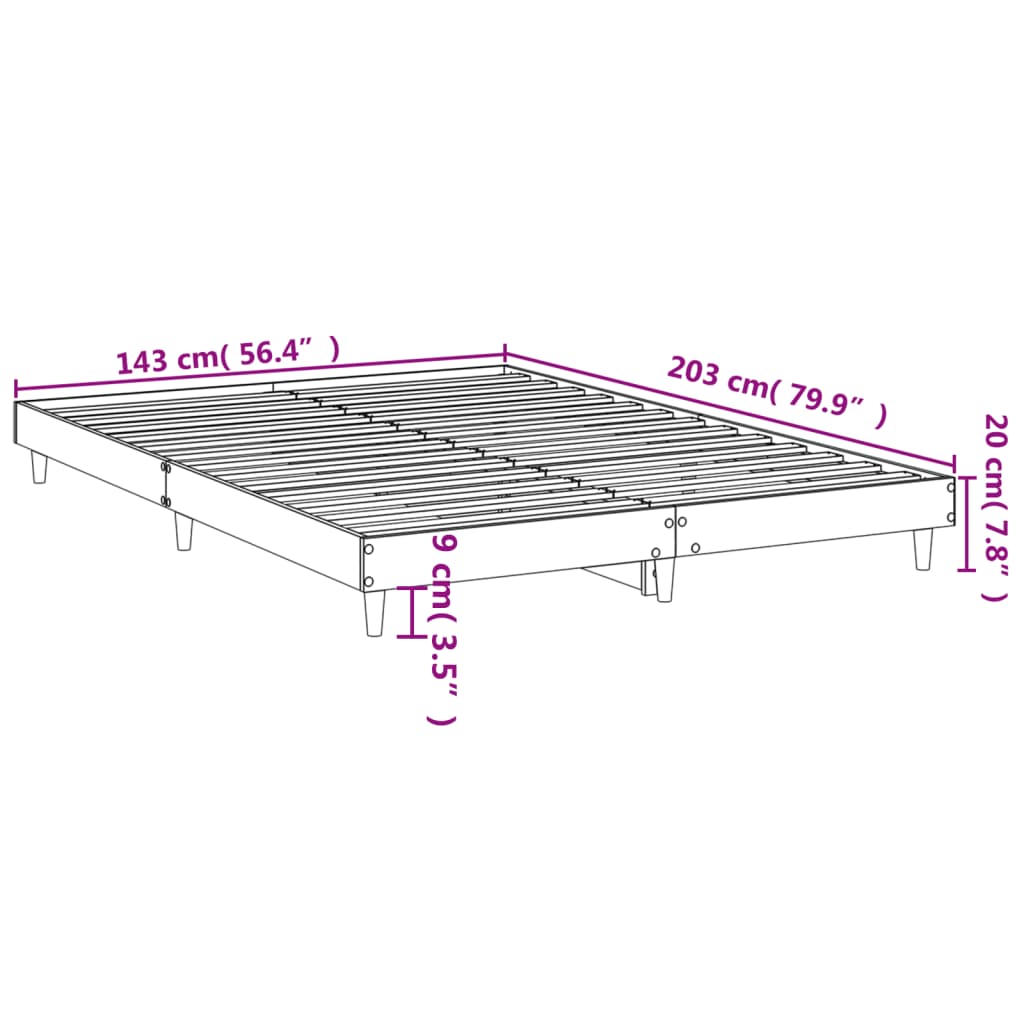 vidaXL Bettgestell Weiß 140x200 cm Holzwerkstoff