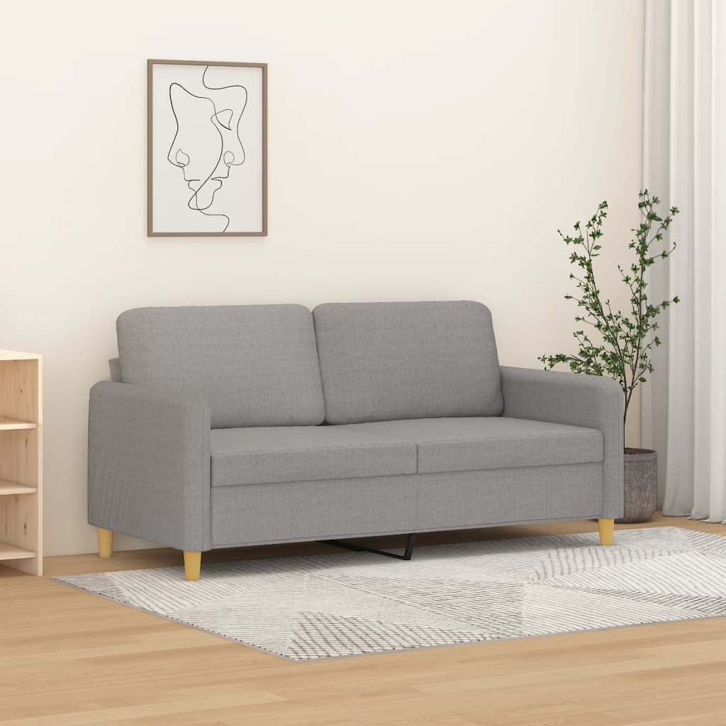 vidaXL 2-Sitzer-Sofa Hellgrau 140 cm Stoff