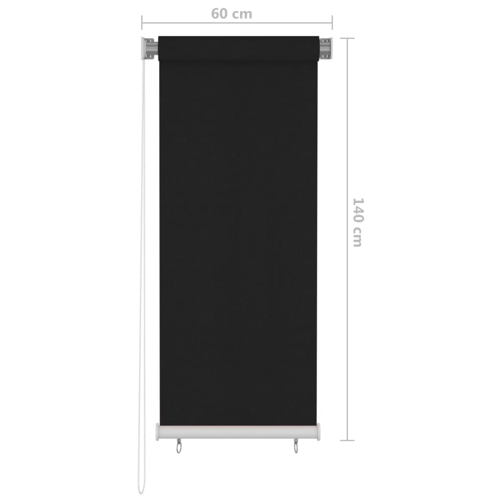 vidaXL Außenrollo 60x140 cm Schwarz