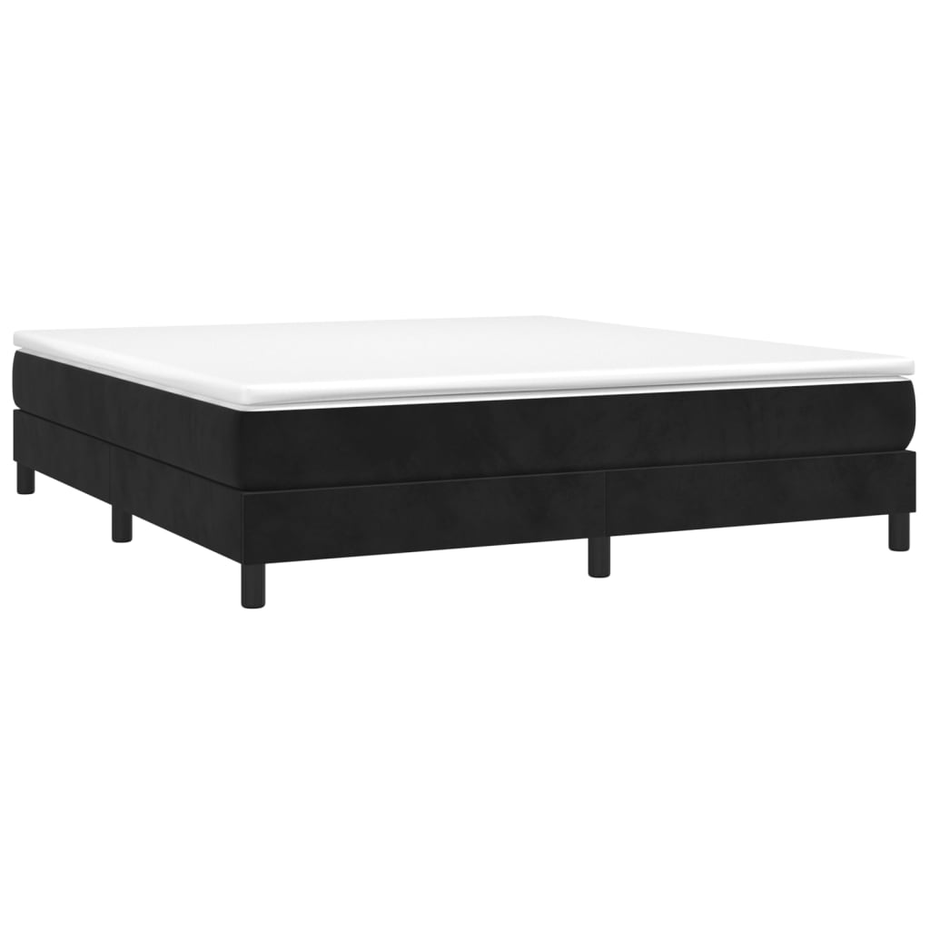 vidaXL Boxspringbett mit Matratze Schwarz 160x200 cm Samt