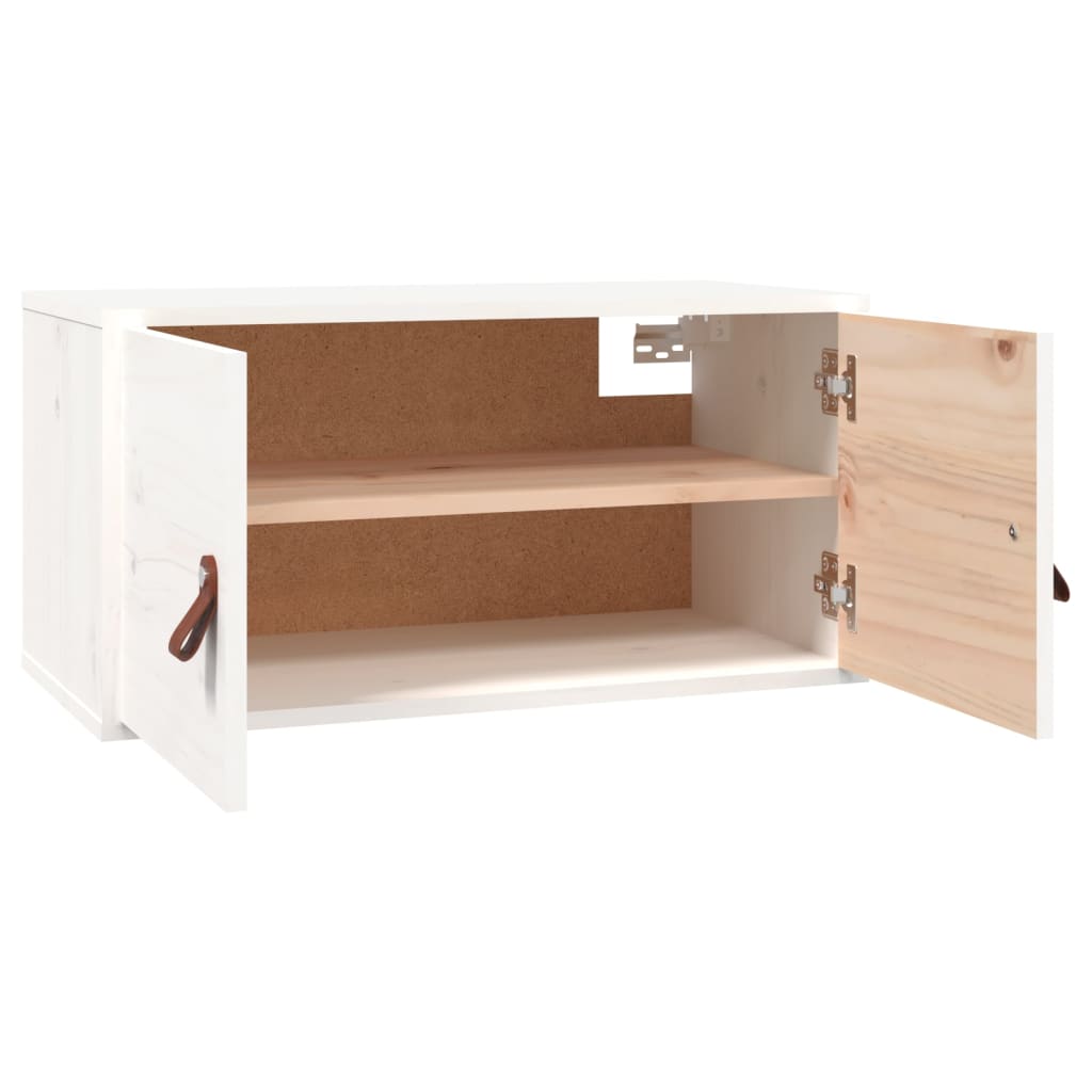 vidaXL Wandschrank Weiß 60x30x30 cm Massivholz Kiefer