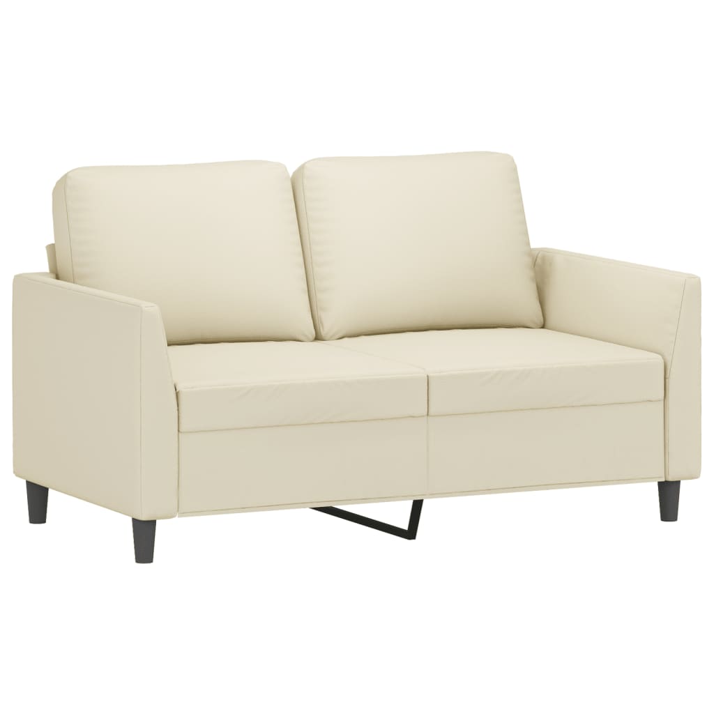 vidaXL 2-Sitzer-Sofa Creme 120 cm Kunstleder