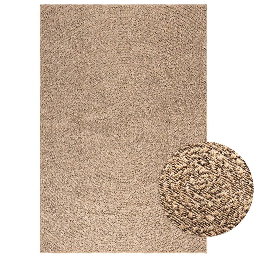 vidaXL Teppich ZIZUR 120x170 cm Jute-Optik Indoor und Outdoor