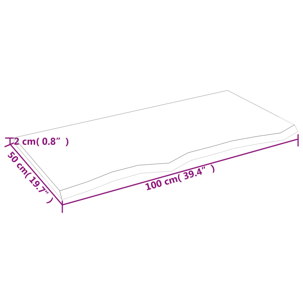 vidaXL Wandregal Dunkelbraun 100x50x2 cm Massivholz Eiche Behandelt