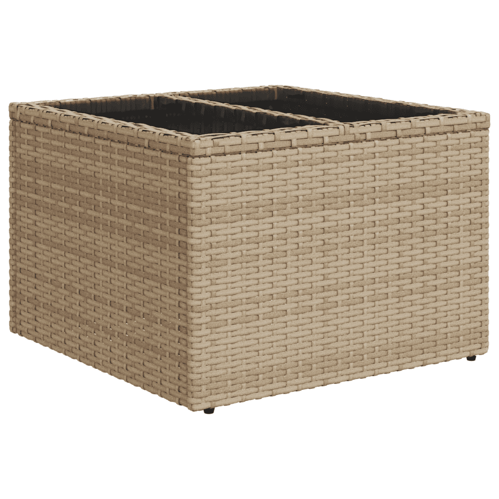 vidaXL 9-tlg. Garten-Sofagarnitur mit Kissen Beige Poly Rattan