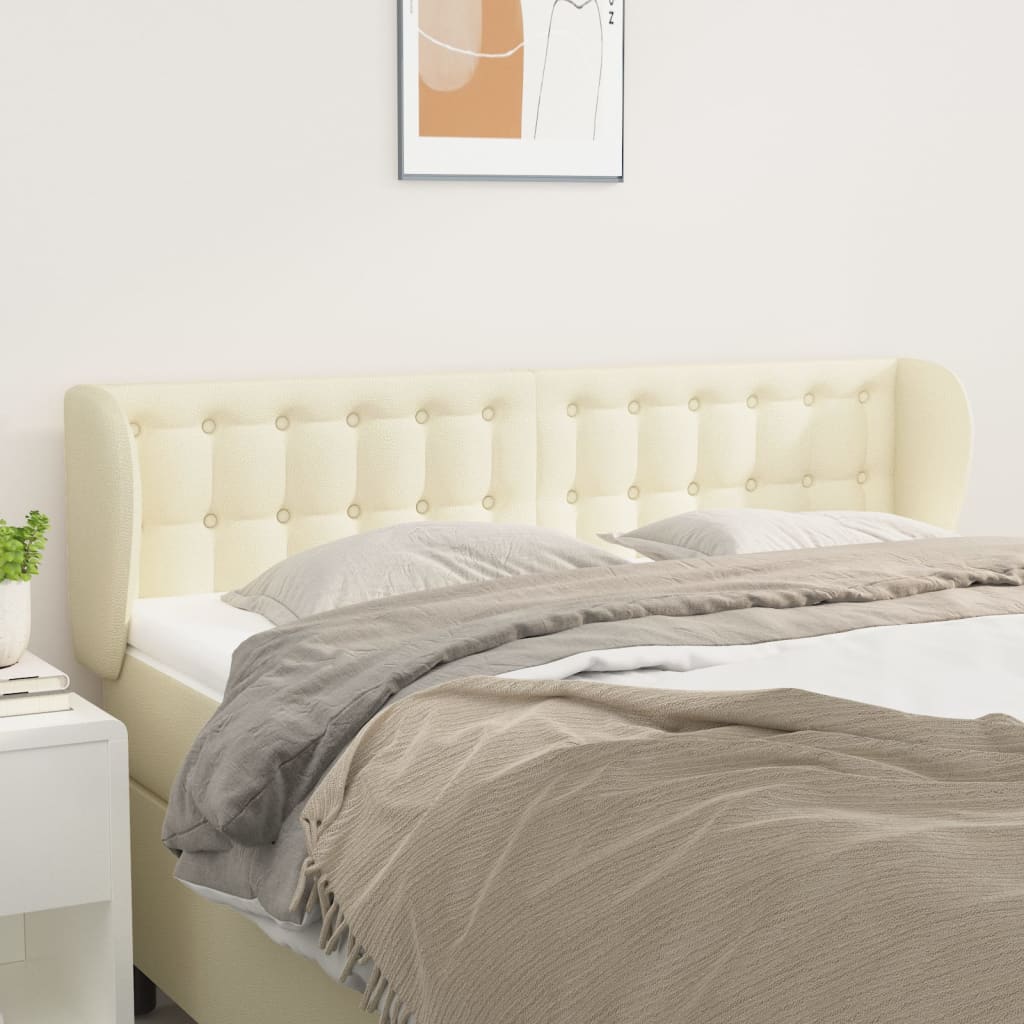 vidaXL Kopfteil mit Ohren Creme 147x23x78/88 cm Kunstleder