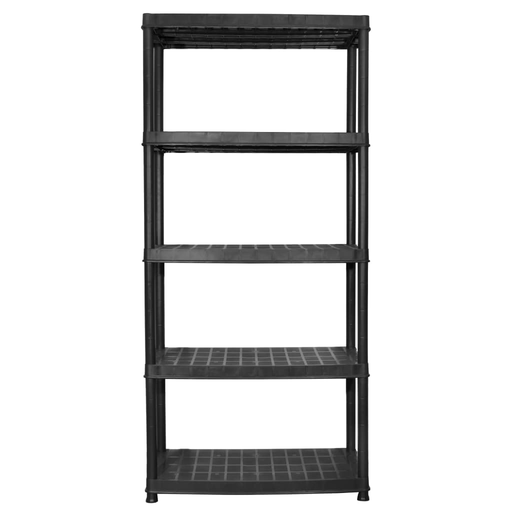 vidaXL Lagerregal 5-Tier Schwarz 85x40x185 cm Kunststoff