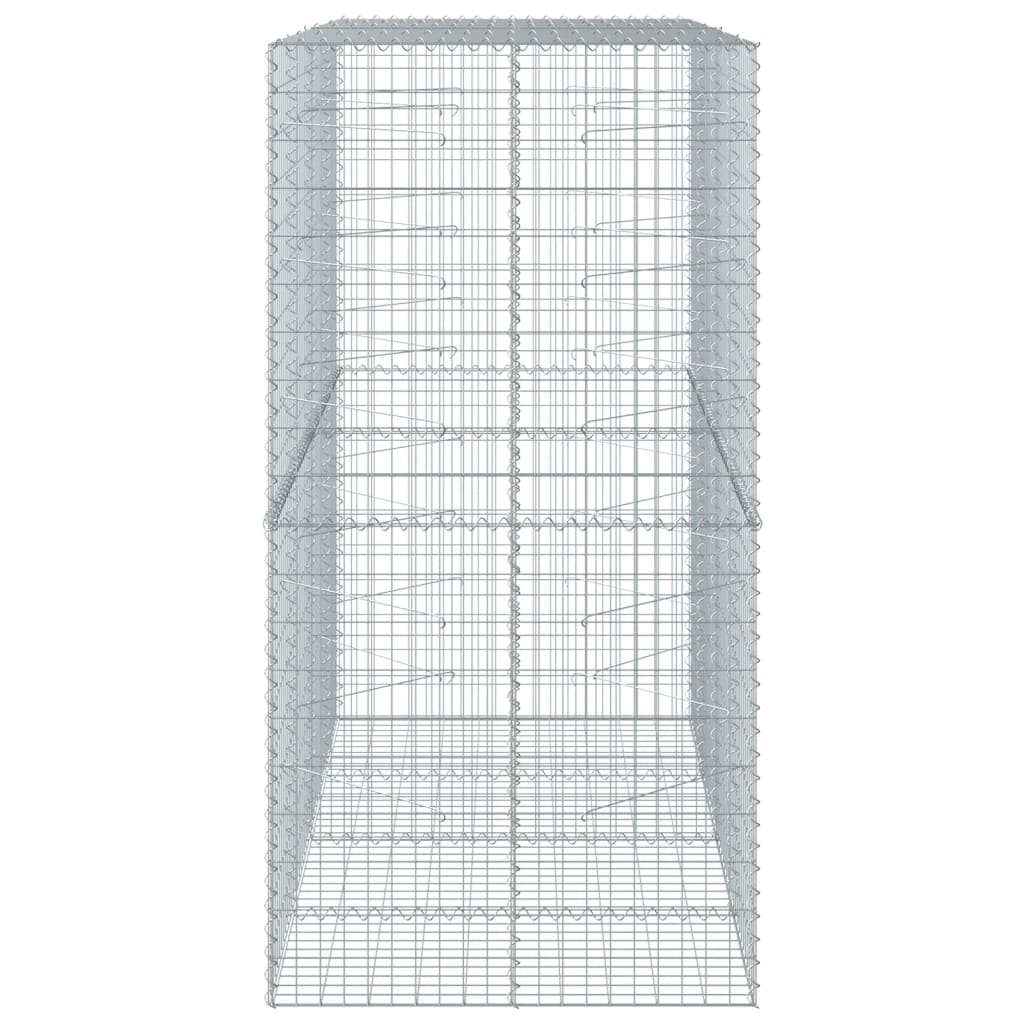 vidaXL Gabione mit Deckel 200x100x200 cm Verzinktes Eisen