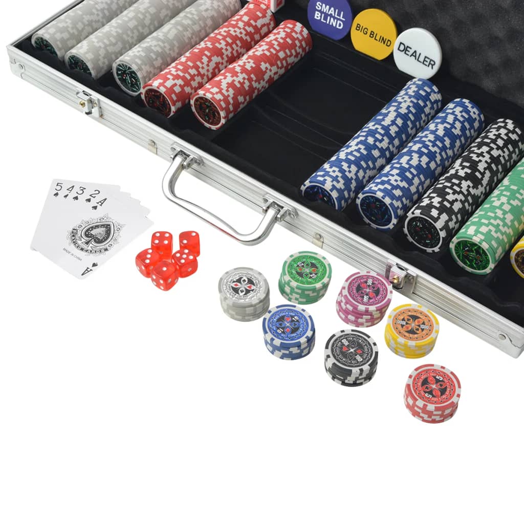 vidaXL Poker Set mit 500 Laserchips Aluminium