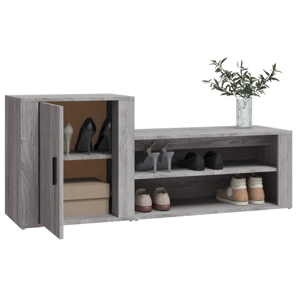 vidaXL Schuhschrank Grau Sonoma 130x35x54 cm Holzwerkstoff