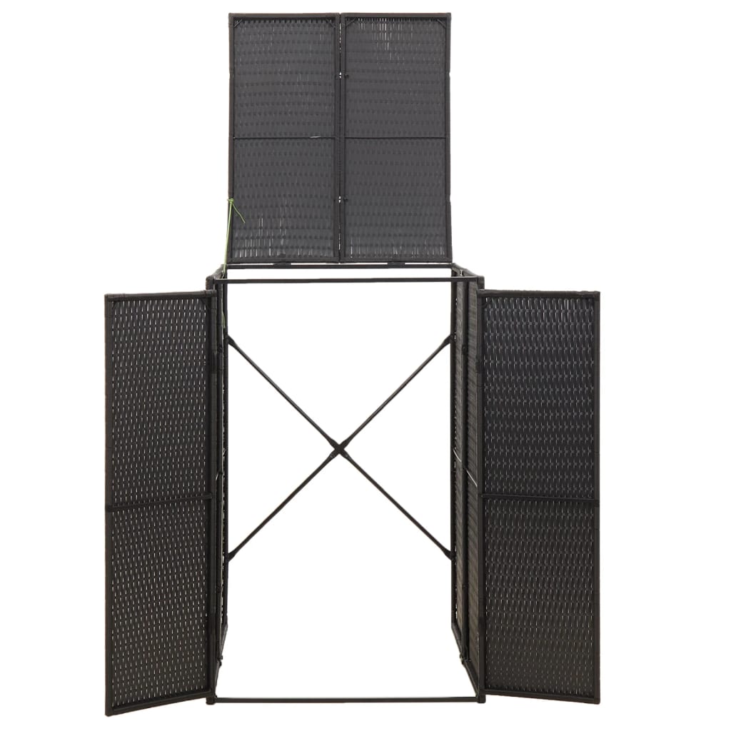 vidaXL Mülltonnenbox für 1 Tonne Schwarz 70x80x117 cm Poly Rattan