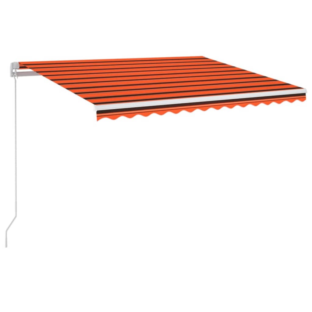 vidaXL Markise Manuell Einziehbar mit LED 350x250 cm Orange Braun