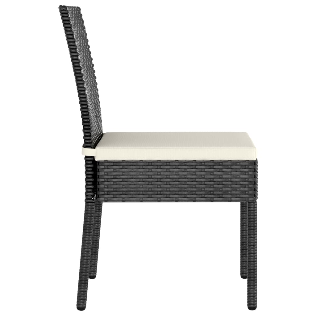 vidaXL 5-tlg. Garten-Essgruppe Poly Rattan Schwarz