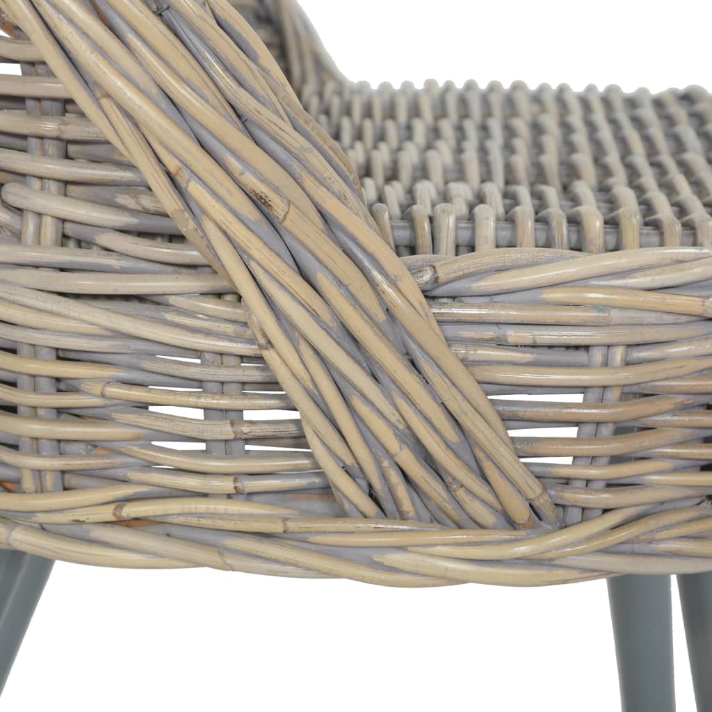 vidaXL Sessel Kubu-Rattan Grau