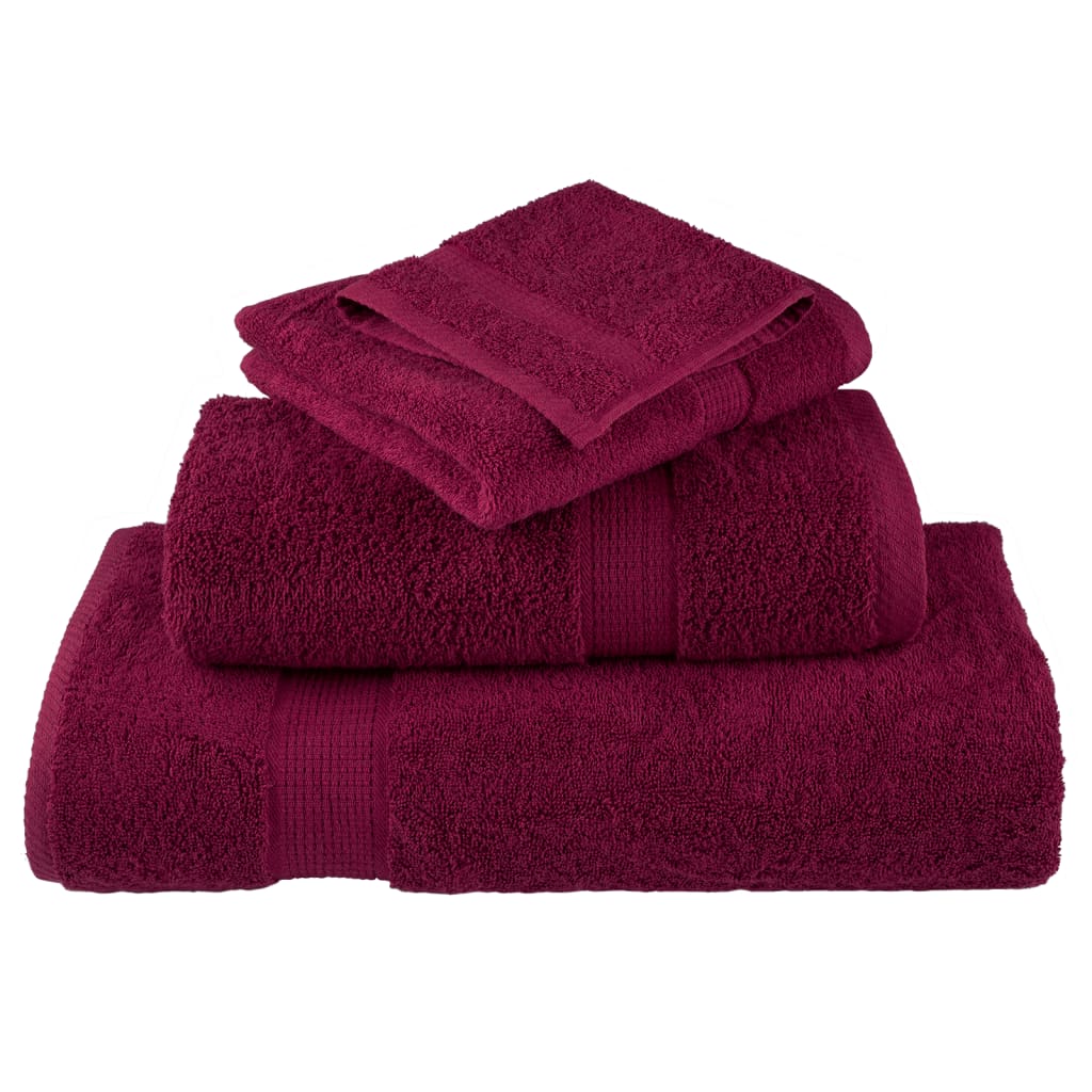 vidaXL 12 tlg. Premium-Handtuch-Set SOLUND Bordeaux 600 g/m²