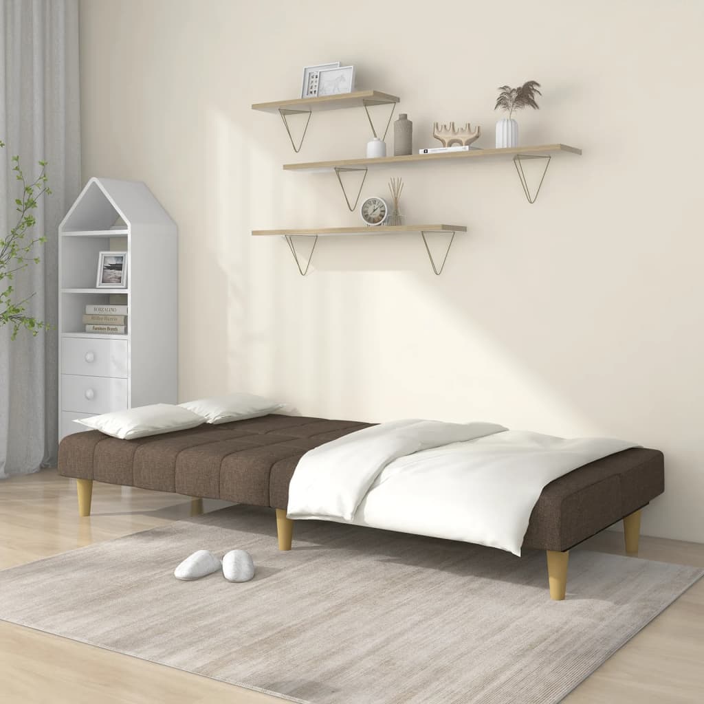 vidaXL Schlafsofa 2-Sitzer Taupe Stoff