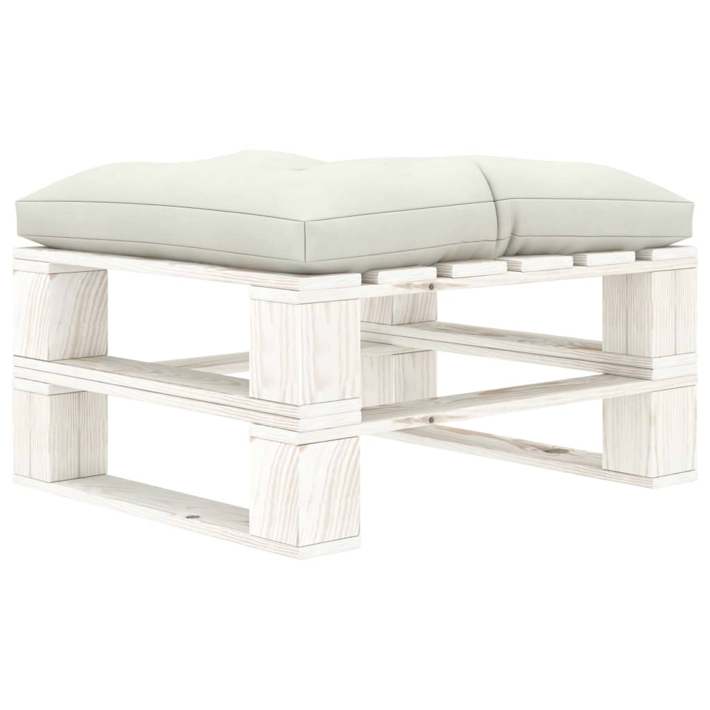 vidaXL 7-tlg. Paletten-Lounge-Set mit Kissen in Beige Holz