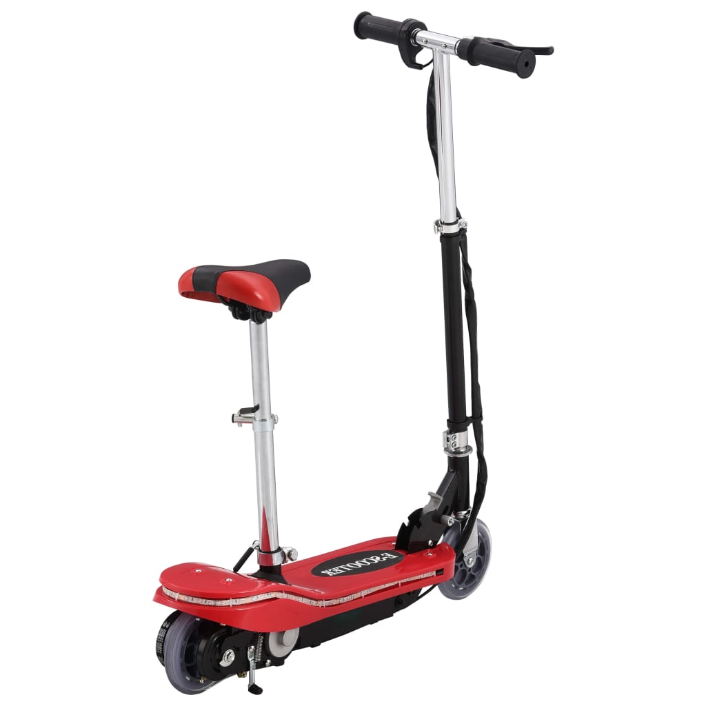 vidaXL E-Scooter für Kinder mit Sitz und LED 120 W Rot