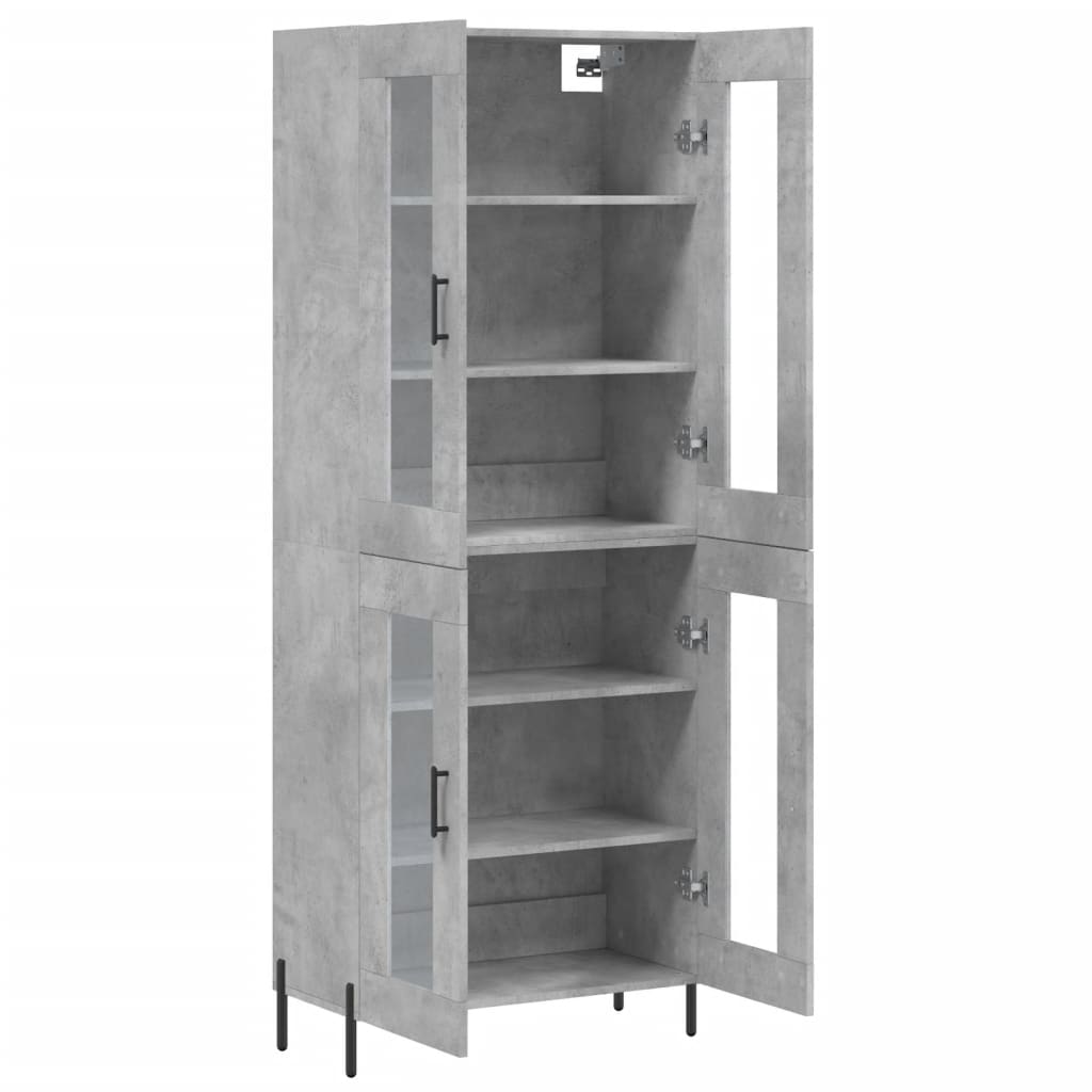 vidaXL Highboard Betongrau 69,5x34x180 cm Holzwerkstoff