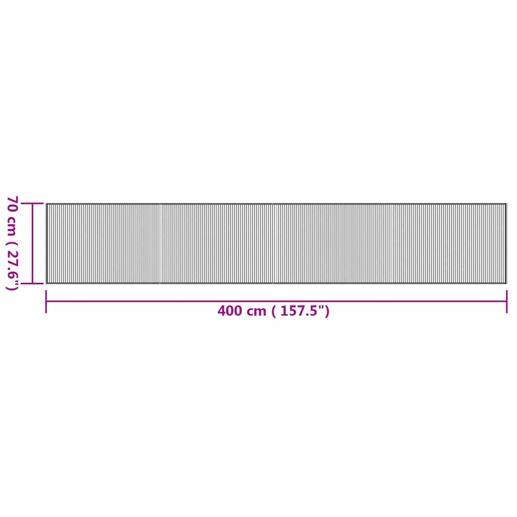 vidaXL Teppich Rechteckig Natur 70x400 cm Bambus