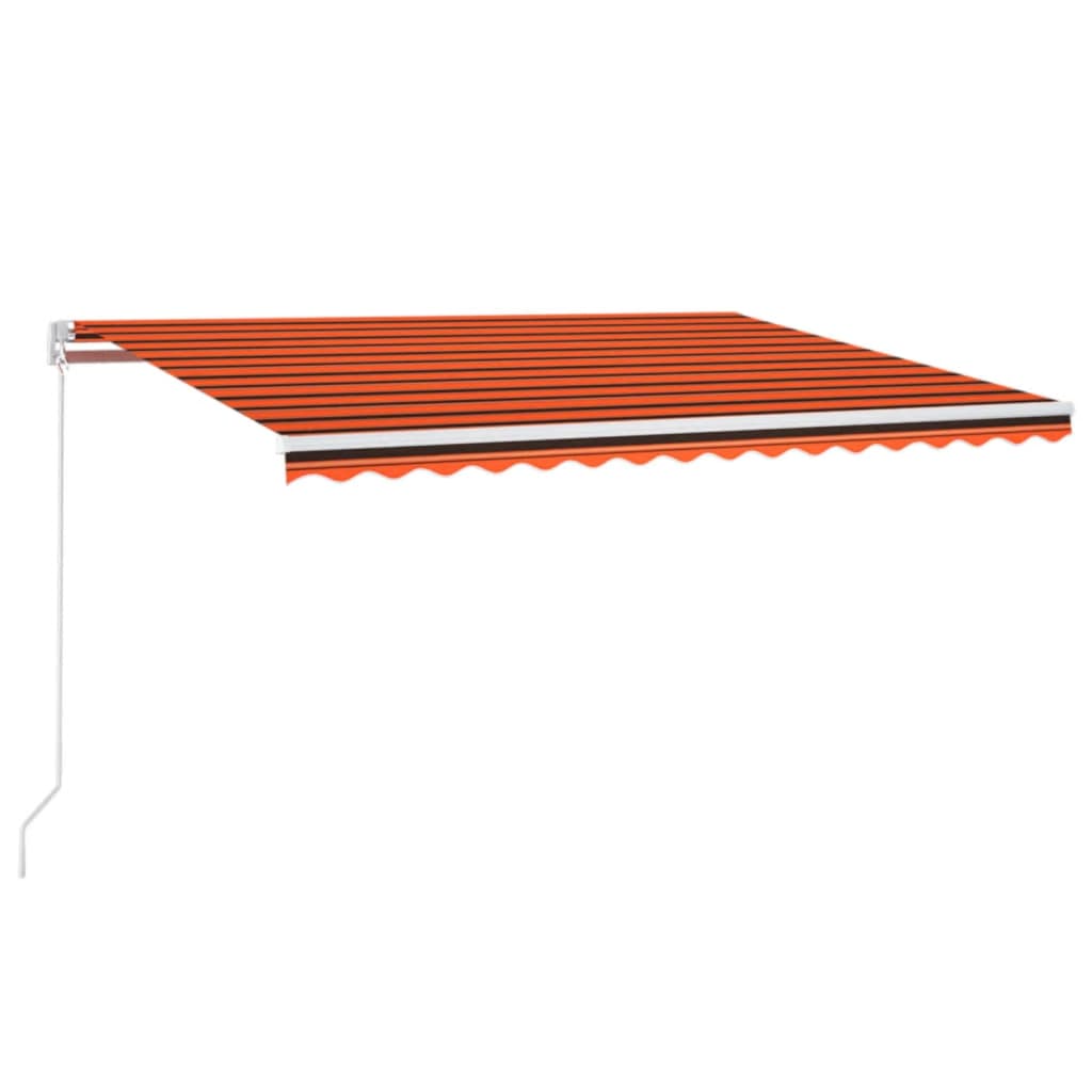 vidaXL Markise Manuell Einziehbar 450x350 cm Orange und Braun