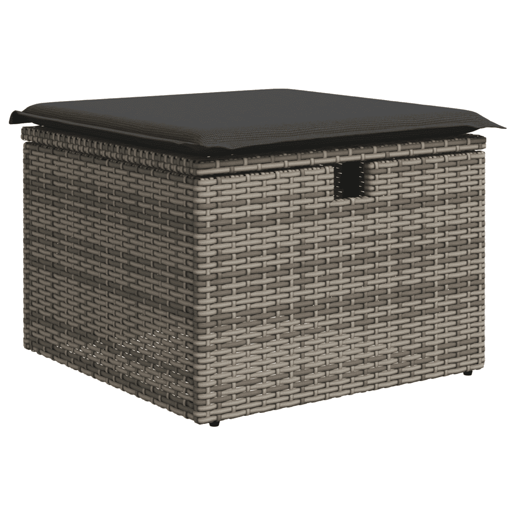 vidaXL 8-tlg. Garten-Sofagarnitur mit Kissen Grau Poly Rattan