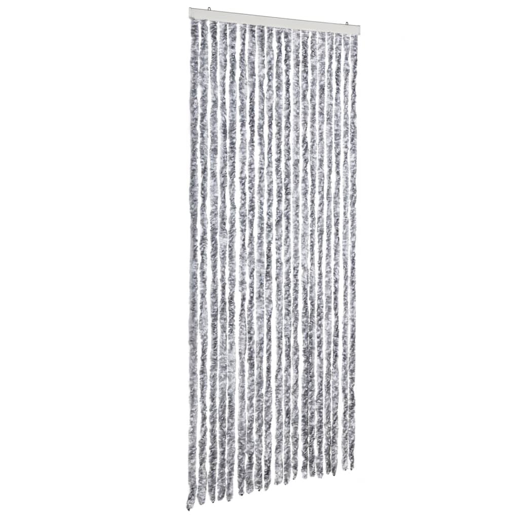 vidaXL Insektenschutz-Vorhang Weiß und Grau 56x185 cm Chenille