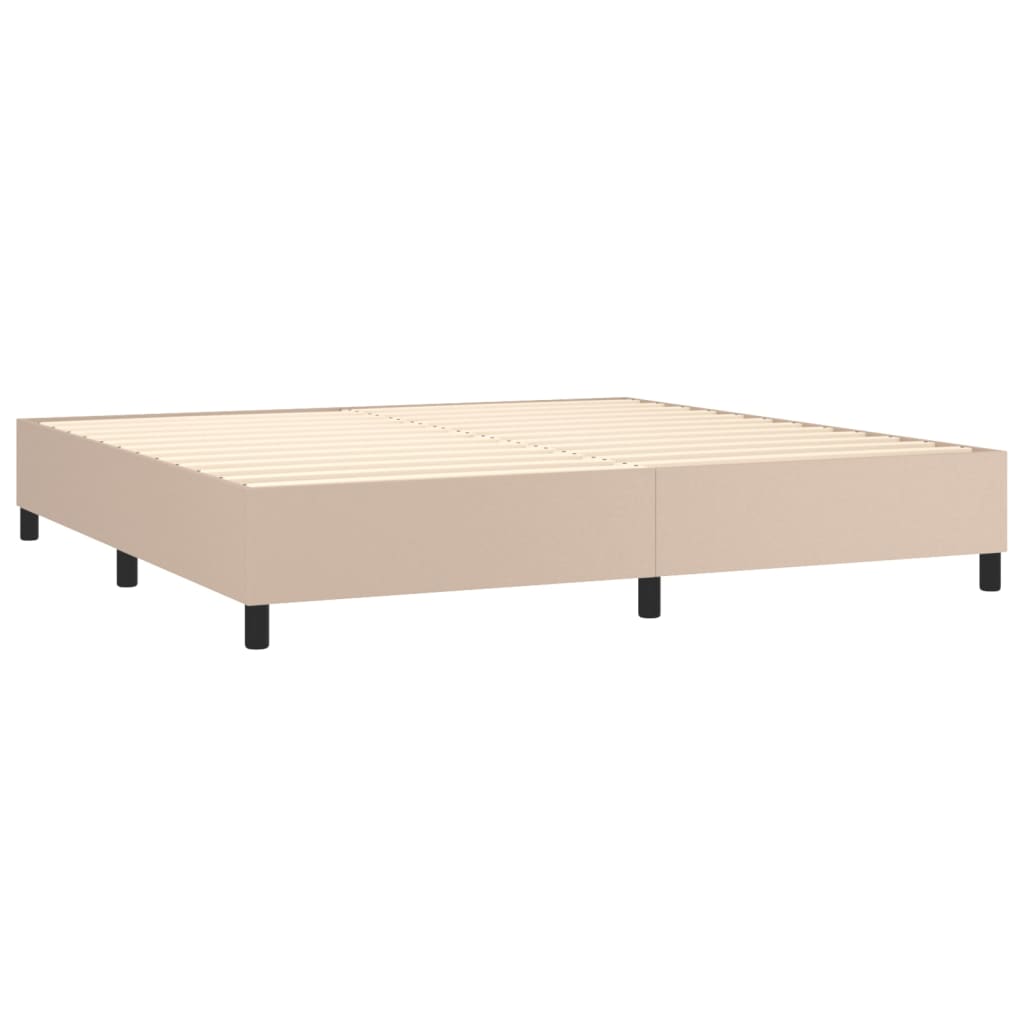 vidaXL Boxspringbett mit Matratze & LED Cappuccino-Braun 200x200cm